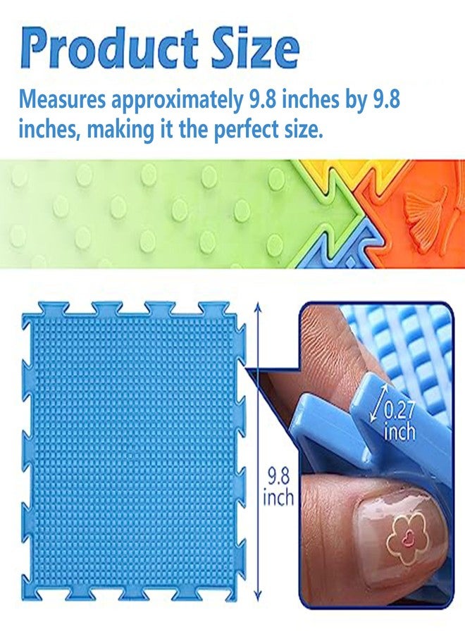 Adnee 10 Pcs Massage Game Mat- Anti-Slip Sensory Mat- Massage Puzzle Floor Mats Carpet for Sense Training - Image 2